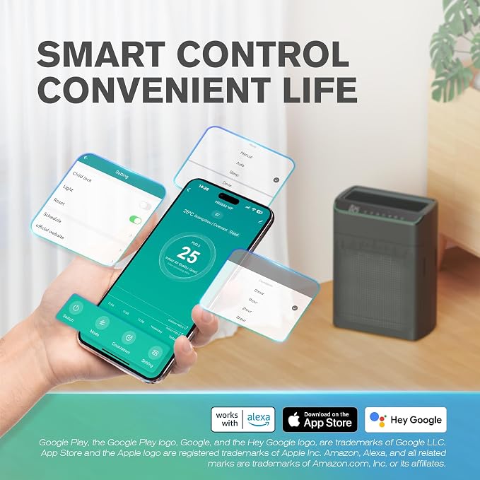 Air Purifiers for Home Large Room Up to 1690 ft2 with PM 2.5 Air Quality Monitor, Wi-Fi and Alexa compatible, alternate