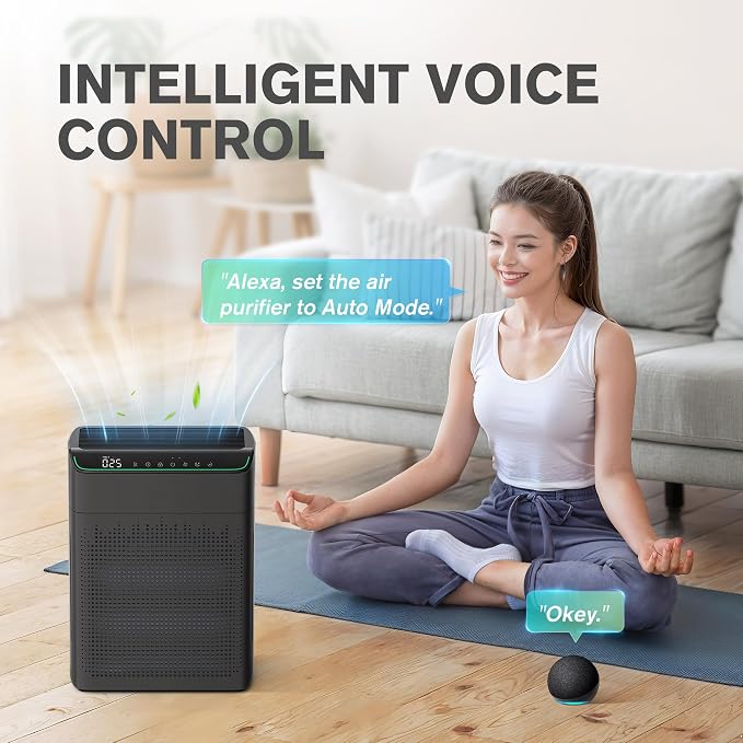 Air Purifiers for Home Large Room Up to 1690 ft2 with PM 2.5 Air Quality Monitor, Wi-Fi and Alexa compatible, alternate