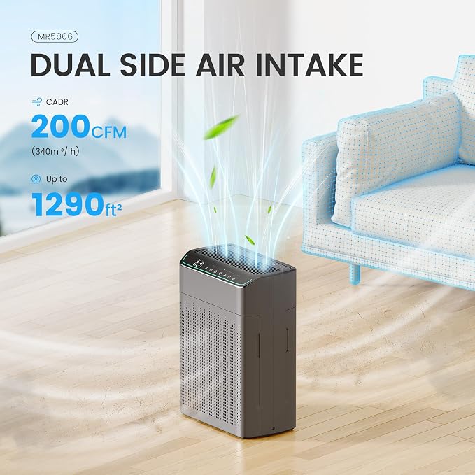 Air Purifiers for Home Large Room Up to 1690 ft2 with PM 2.5 Air Quality Monitor, Wi-Fi and Alexa compatible, alternate