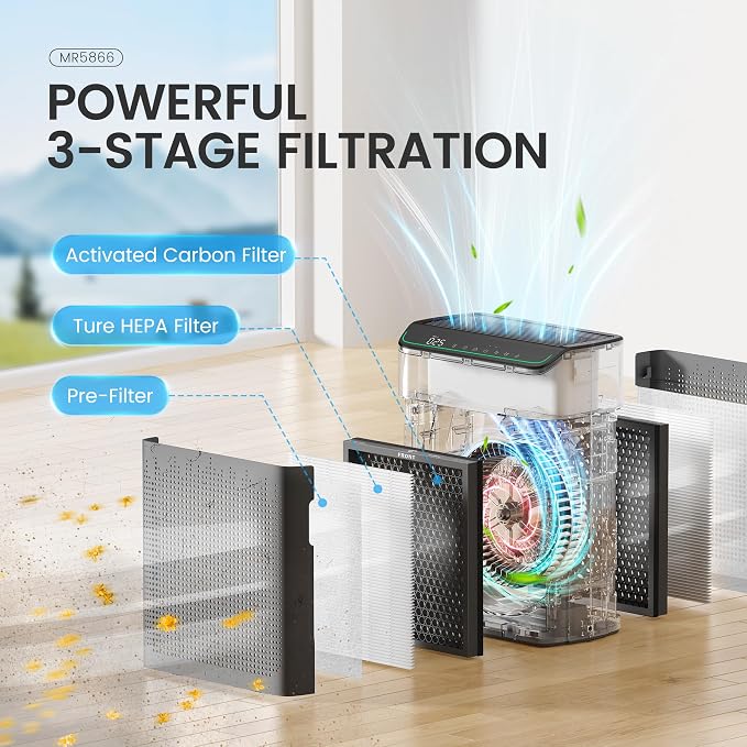 Air Purifiers for Home Large Room Up to 1690 ft2 with PM 2.5 Air Quality Monitor, Wi-Fi and Alexa compatible, alternate