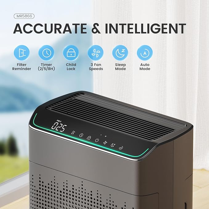 Air Purifiers for Home Large Room Up to 1690 ft2 with PM 2.5 Air Quality Monitor, Wi-Fi and Alexa compatible, alternate