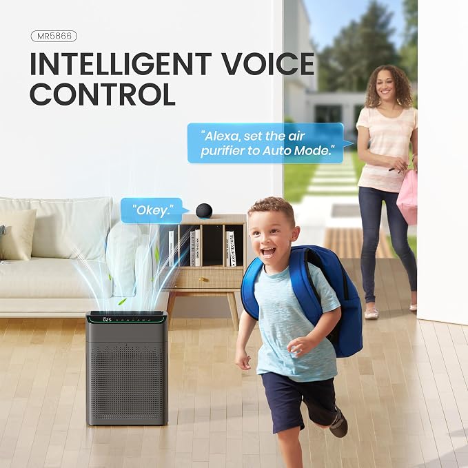 Air Purifiers for Home Large Room Up to 1690 ft2 with PM 2.5 Air Quality Monitor, Wi-Fi and Alexa compatible, alternate