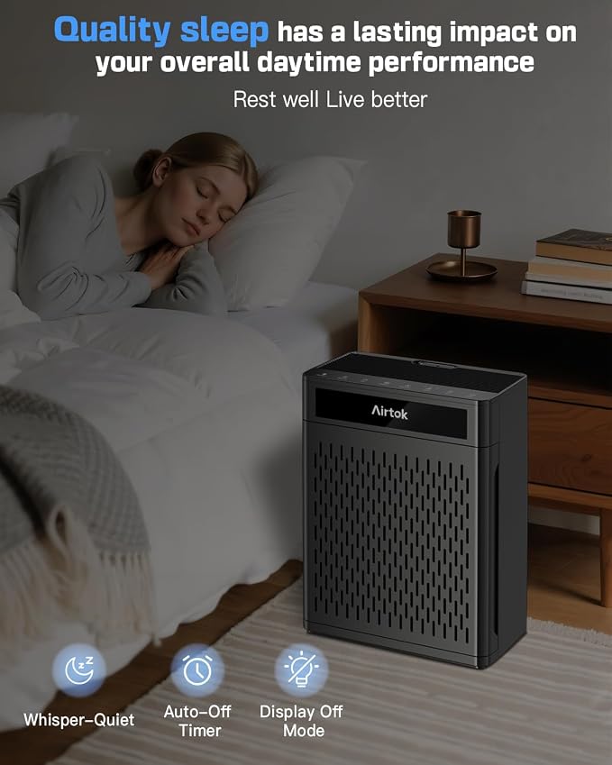 Air Purifiers for Home Large Room Up to 1848sq.ft, Air purifier for Home Pet, Washable Pre-Filter Air Quality Monitor HEAP
