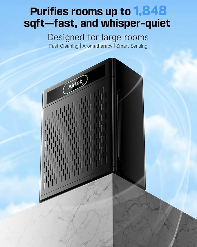 Air Purifiers for Home Large Room Up to 1848sq.ft, Air purifier for Home Pet, Washable Pre-Filter Air Quality Monitor HEAP