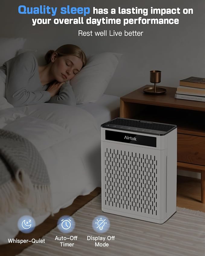 Air Purifiers for Home Large Room Up to 1848sq.ft, Air purifier for Home Pet, Washable Pre-Filter Air Quality Monitor HEAP