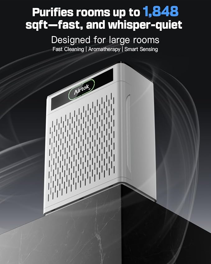 Air Purifiers for Home Large Room Up to 1848sq.ft, Air purifier for Home Pet, Washable Pre-Filter Air Quality Monitor HEAP