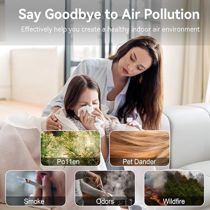 Air Purifiers for Home Large Room Up to 2000 Ft2 with Washable Filters, H13 HEPA Filter,Bedroom Air Purifier for Pet,Air