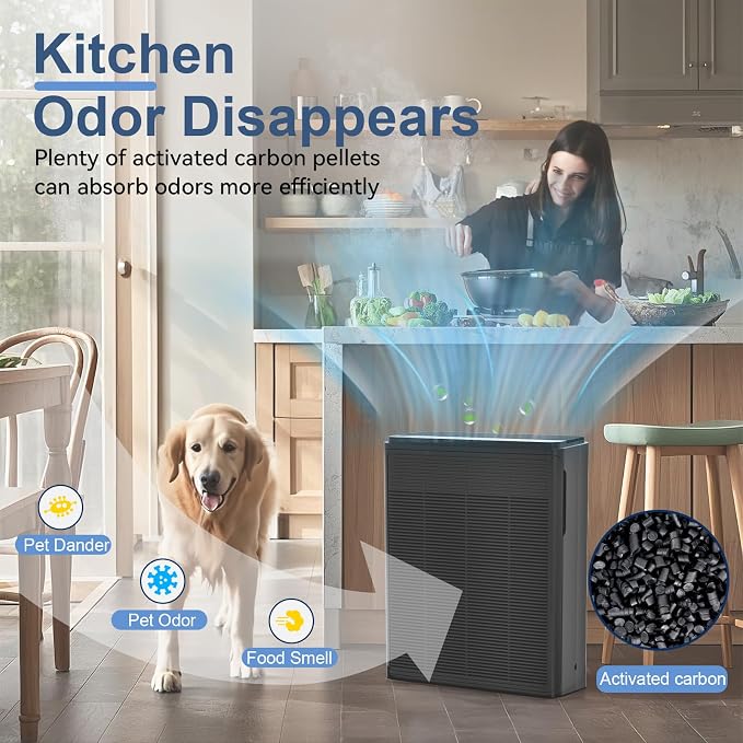 Air Purifiers for Home Large Room Up to 2000 Ft2 with Washable Filters, H13 HEPA Filter,Bedroom Air Purifier for Pet,Air