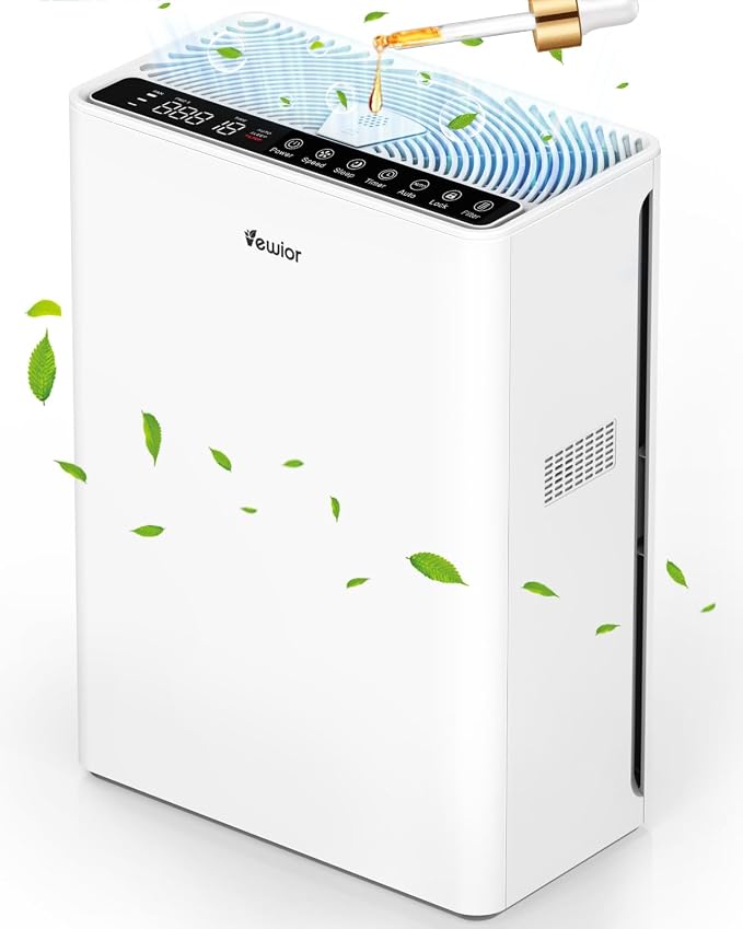 Air Purifiers For Home Large Room Up To 2200 sqft H13 HEPA Air Purifiers Filter With Fragrance Sponge Timer Washable Filter