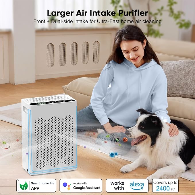 Air Purifiers for Home Large Room Up to 2400 Ft2 with Fragrance, Smart WiFi Alexa Control,Auto Mode, alternate product view 5