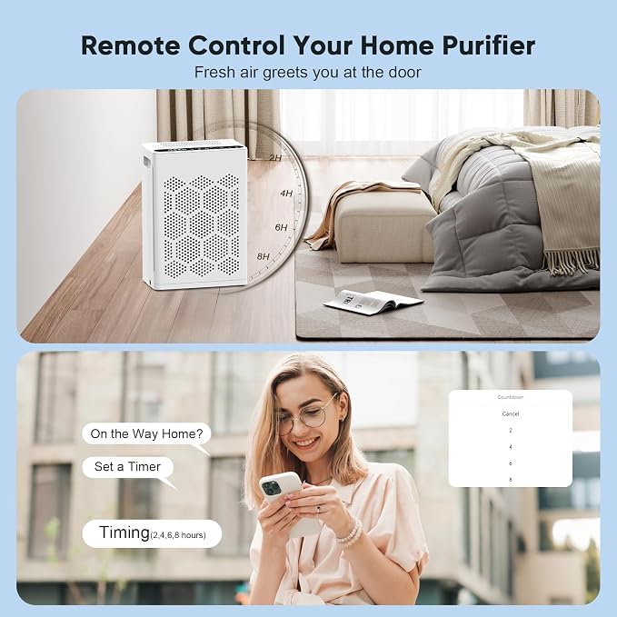 Air Purifiers for Home Large Room Up to 2400 Ft2 with Fragrance, Smart WiFi Alexa Control,Auto Mode, alternate product view 9