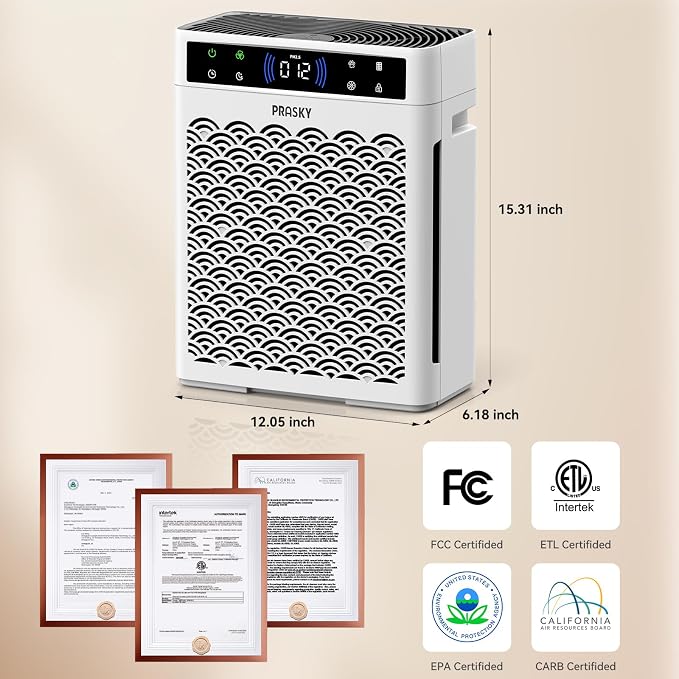 Air Purifiers for Home Large Room up to 3000sq.ft, HEPA Air Purifier & with Activated Carbon for Office, Bedroom, Dorm Room