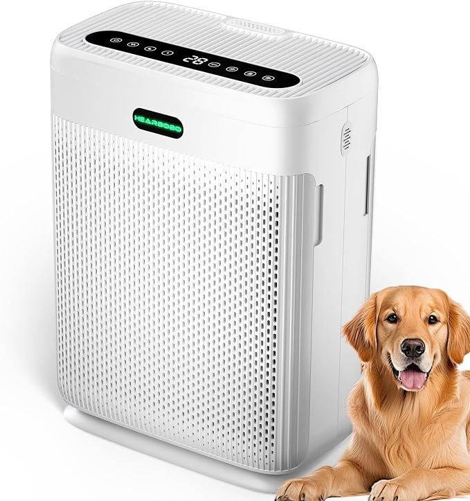 Air Purifiers for Home Large Room up to 3000sq.ft with Washable Filters, PM2.5 Air Quality Sensors, H13 HEPA Double-Sided 8X