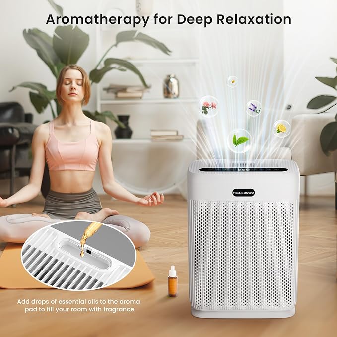 Air Purifiers for Home Large Room up to 3000sq.ft with Washable Filters, PM2.5 Air Quality Sensors, H13 HEPA Double-Sided 8X