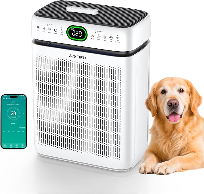 Air Purifiers for Home Large Room Up to 3500 Sq Ft with Washable Filters,Double-Sided HEPA with PM 2.5 Display Air Quality