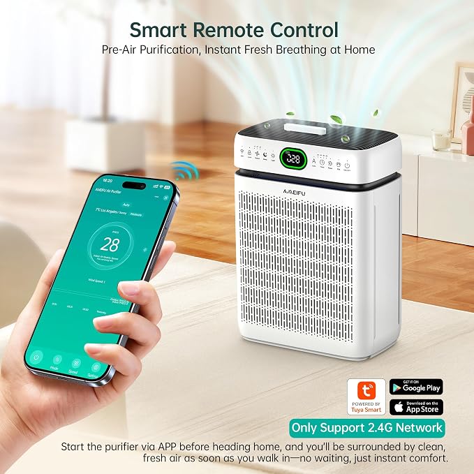 Air Purifiers for Home Large Room Up to 3500 Sq Ft with Washable Filters,Double-Sided HEPA with PM 2.5 Display Air Quality