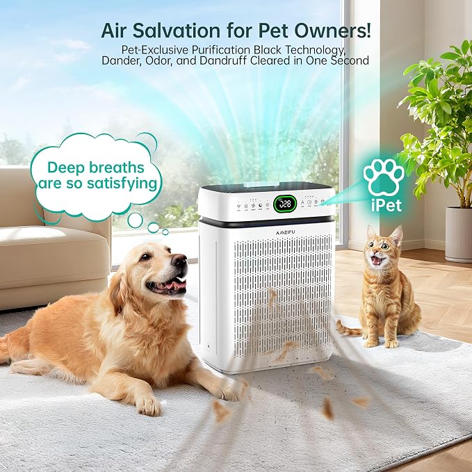 Air Purifiers for Home Large Room Up to 3500 Sq Ft with Washable Filters,Double-Sided HEPA with PM 2.5 Display Air Quality