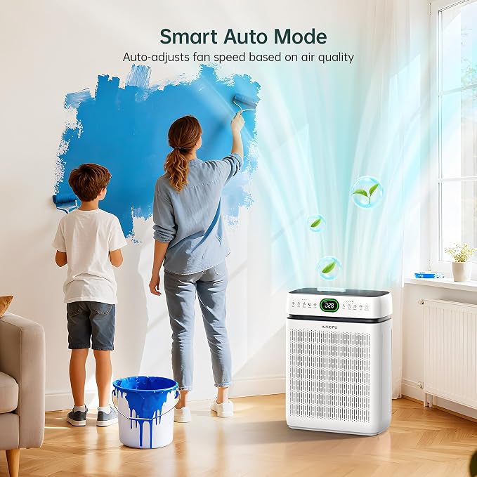 Air Purifiers for Home Large Room Up to 3500 Sq Ft with Washable Filters,Double-Sided HEPA with PM 2.5 Display Air Quality