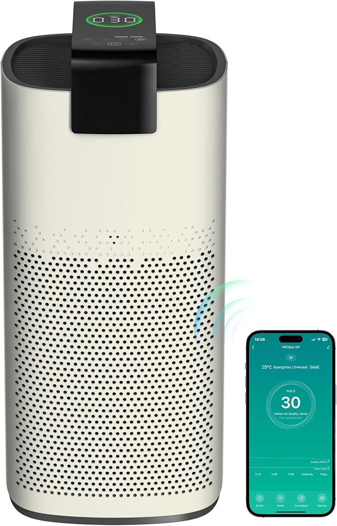 Air Purifiers for Home Large Room Up to 3600 Ft2 with PM 2.5 Air Laser Sensor, HEPA 4-in-1 Filter for Airborne Particles