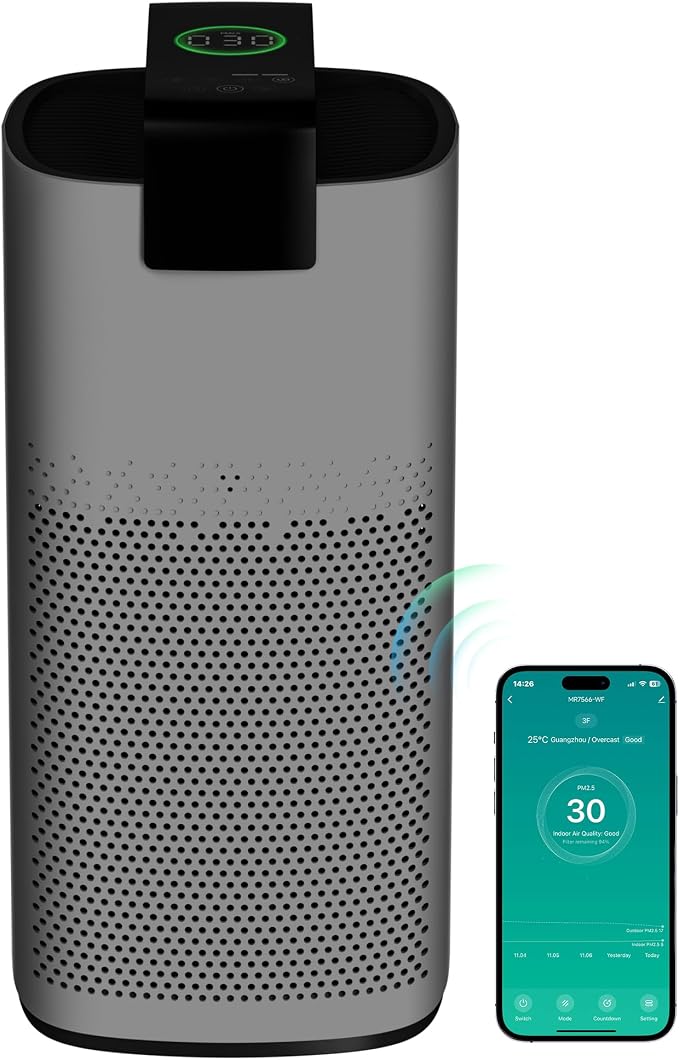 Air Purifiers for Home Large Room Up to 3600 Ft2 with PM 2.5 Air Laser Sensor, HEPA 4-in-1 Filter for Airborne Particles