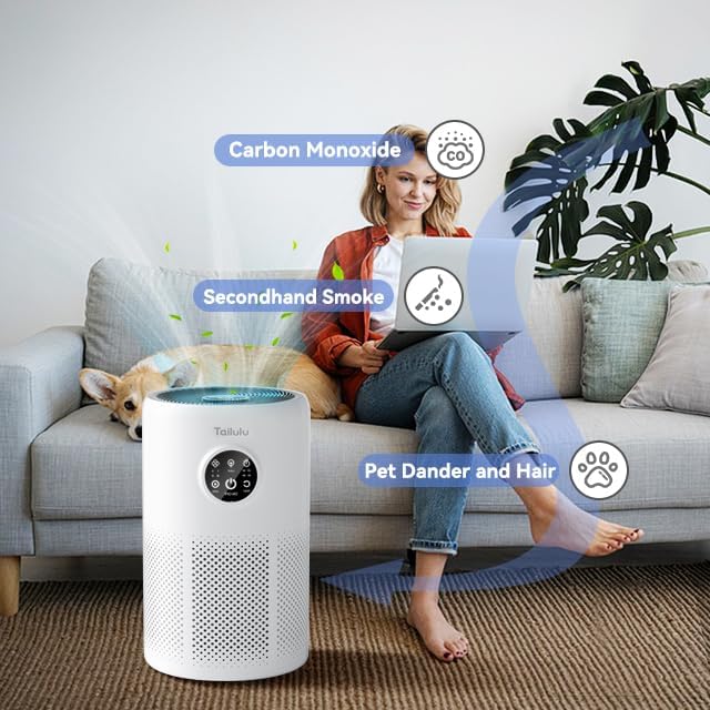 Air Purifiers for Home Pets Large Room Up to 1360 Ft2, D10 HEPA Air Purifiers for Bedroom with 15dB Sleep Mode, alternate