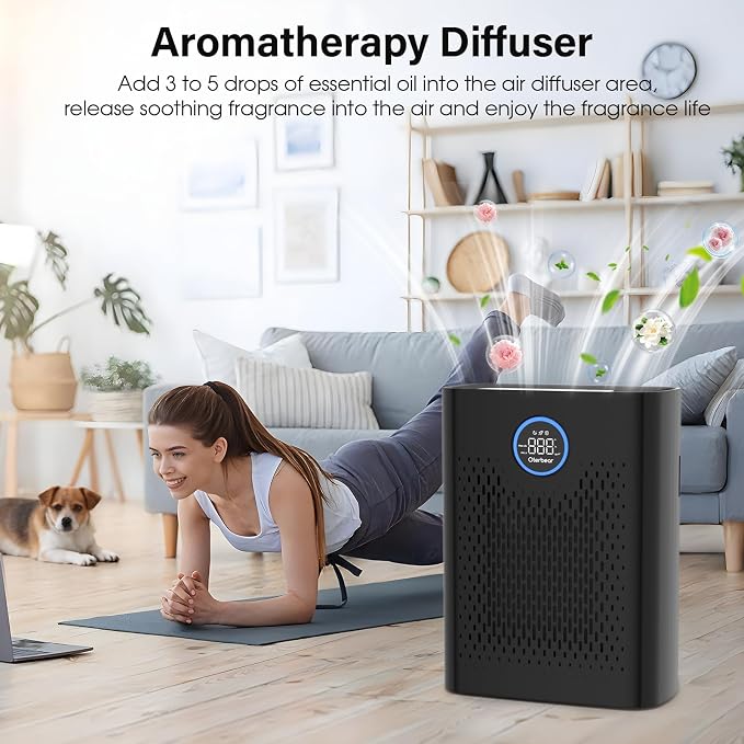 Air Purifiers for Home Pets Up to 3000Ft2, H14 HEPA Large Room Air Purifier with PM2.5 Air Quality Monitor, Sleep Mode, Air