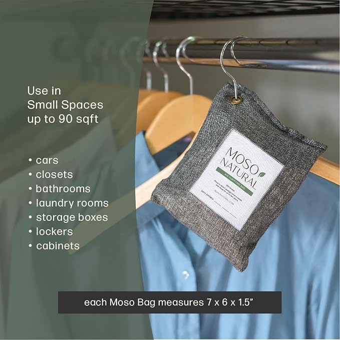 Air Purifying Bag 200g (4 Pack) | Bamboo Charcoal Odor Absorber for Home & Car | Closet Odor Eliminator, alternate product