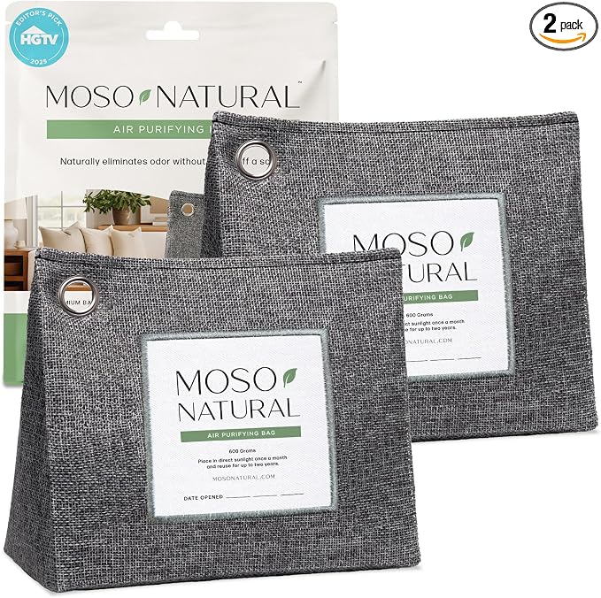Air Purifying Bag 600g, Bamboo Charcoal Odor Absorber, Room Deodorizer for Large Spaces, Bedroom, Kitchen, product image