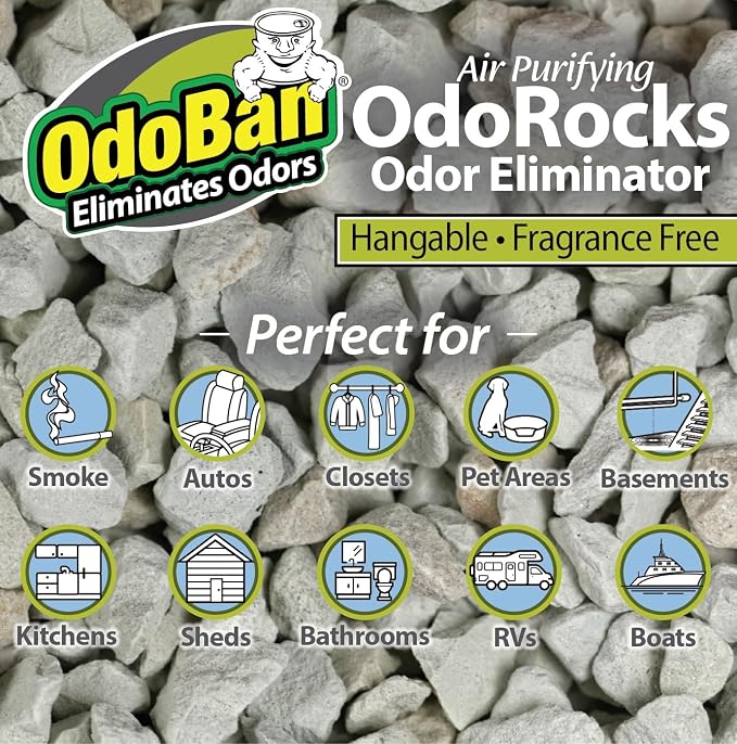 Air Purifying OdoRocks Natural Odor Eliminator Made from Natural Volcanic Rocks, Made in the USA, Fragrance Free, 6-Pack, 2