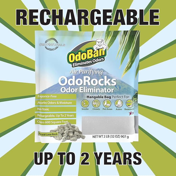 Air Purifying OdoRocks Natural Odor Eliminator Made from Natural Volcanic Rocks, Made in the USA, Fragrance Free, 6-Pack, 2