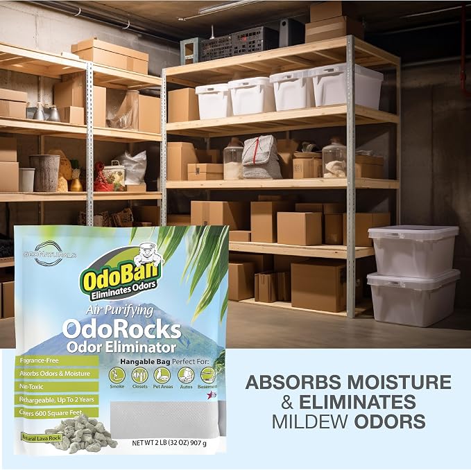 Air Purifying OdoRocks Natural Odor Eliminator Made from Natural Volcanic Rocks, Made in the USA, Fragrance Free, 6-Pack, 2