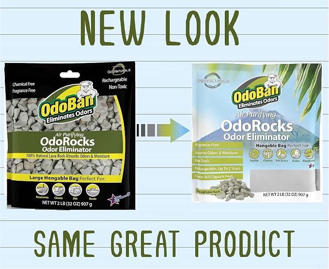 Air Purifying OdoRocks Natural Odor Eliminator Made from Natural Volcanic Rocks, Made in the USA, Fragrance Free, 6-Pack, 2