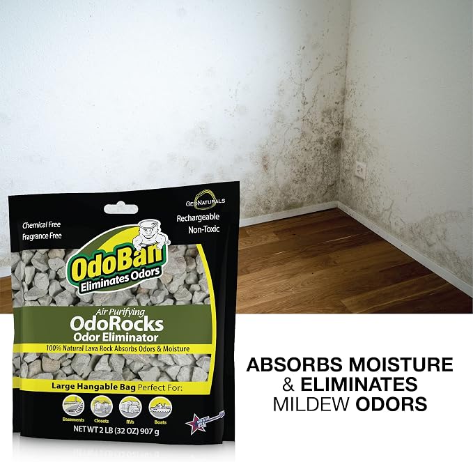 Air Purifying OdoRocks Natural Odor Eliminator Made from Natural Volcanic Rocks, 2 Pound Bag, Fragrance Free (Pack of 2)