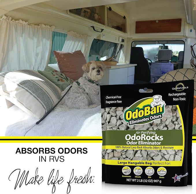Air Purifying OdoRocks Natural Odor Eliminator Made from Natural Volcanic Rocks, 2 Pound Bag, Fragrance Free (Pack of 2)