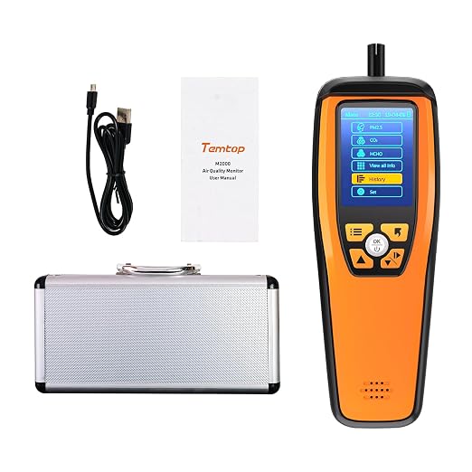 Air Quality Monitor CO2 Detector Professional Carbon Dioxide PM2.5 PM10 Formaldehyde Temperature and Humidity Monitor w/Audio