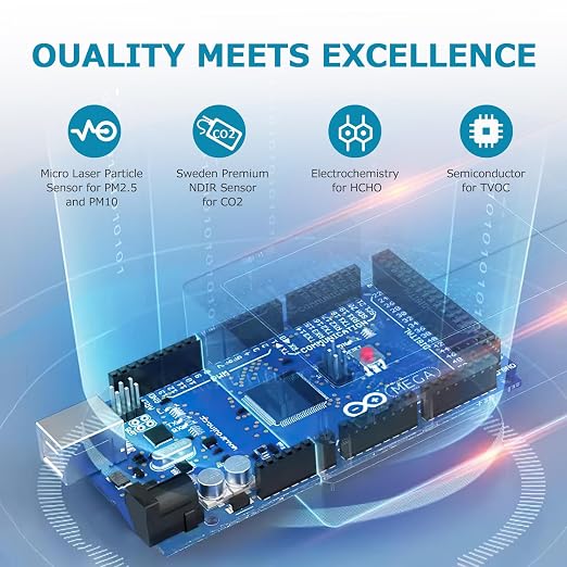Air Quality Monitor Indoor, CF-20 8-in-1 CO2 Monitor Air Quality Tester for (PM2.5, PM10, CO2, VOC, Formaldehyde, Humidity