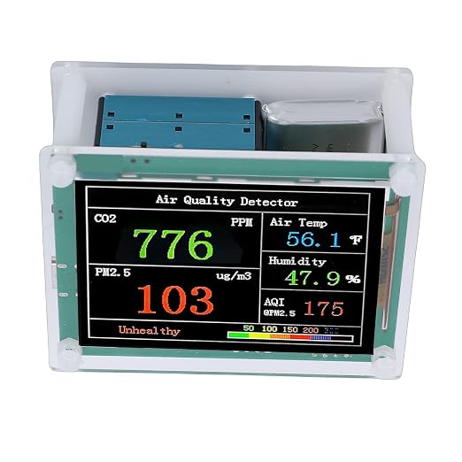 Air Quality Monitor Indoor PM 2.5 2.8in Screen 180 Wide 1600mAh Acrylic PCB Air Quality Tester with Multi Index Prevent