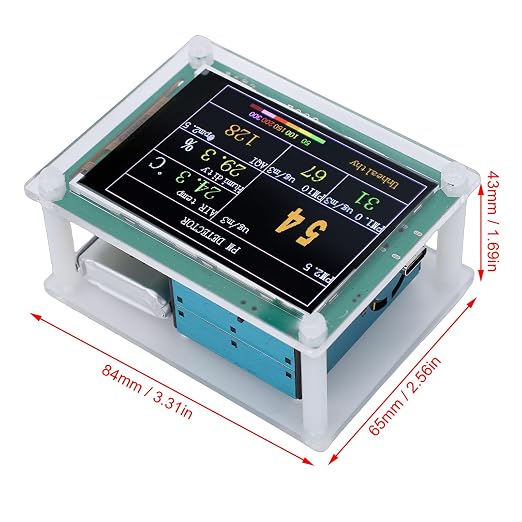Air Quality Monitor Indoor PM 2.5 2.8in Screen 180 Wide 1600mAh Acrylic PCB Air Quality Tester with Multi Index Prevent