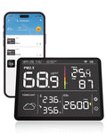 Air Quality Monitor Indoor PM2.5 CO2 Detector, 8-in-1 Smart Air Quality Weather Station with PM2.5 PM10 CO2 Temperature