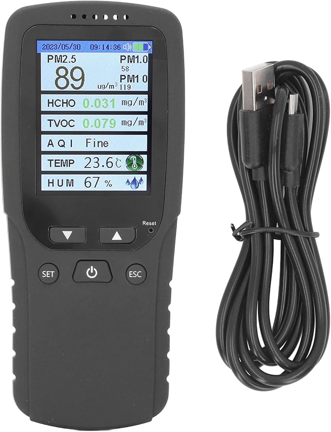 Air Quality Monitor Screen Air Quality Monitor, Air Quality Detector Lcd Pm10 High Precision Pm2.5 Pm1.0 2.8 Inch Dm106