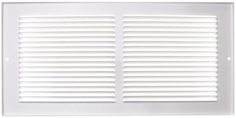 Air Return Grille for 14" x 6" Vent Opening - Heavy Duty Steel - Premium Finish - Includes Screws - Louvered, alternate view