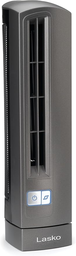 Air Stik Ulta- Oscillating Desktop Fan, 2 Speeds, for Bedroom, Living Room, Office, 14", Gray, 4000 Plastic Gray, product