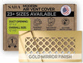 Air Vent Cover Grille - Acrylic Fiberglass 4" x 10" Duct Opening (6" x 12" Overall) Gold Mirror Finish Decorative Register
