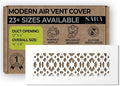 Air Vent Cover Grille - Acrylic Fiberglass 4" x 12" Duct Opening (6" x 14" Overall) White Finish Decorative