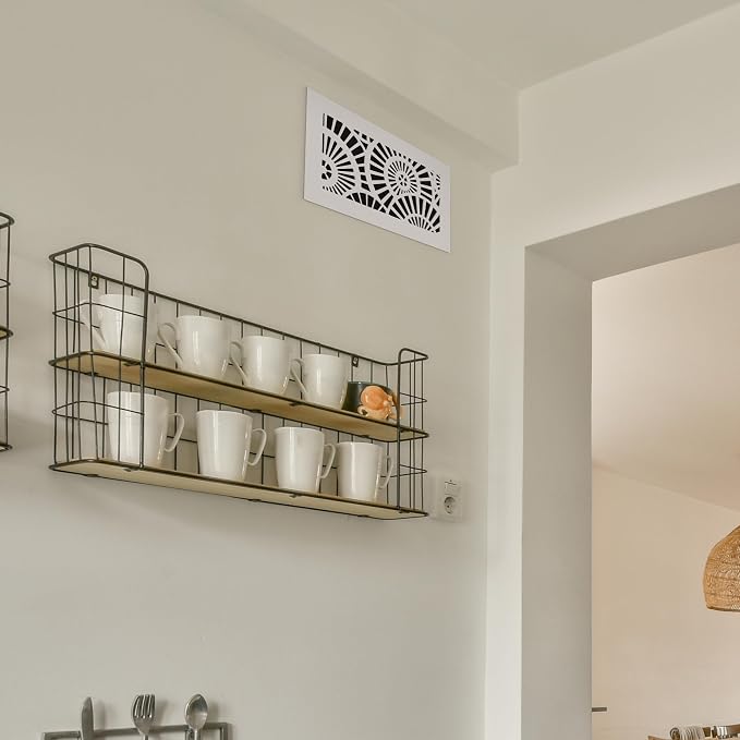 Air Vent Cover Grille - Acrylic Plexiglass 14" x 8" White Finish Decorative Register Covers for Walls and, alternate view 7