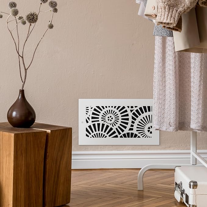 Air Vent Cover Grille - Acrylic Plexiglass 4" x 8" White Finish Decorative Register Covers for Walls and, alternate view 7