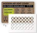 Air Vent Cover Grille - Acrylic Plexiglass 6 x 10 with Screws Duct Opening, 8 x 12 Overall White Finish