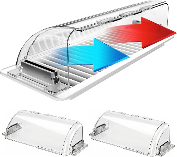 Air Vent Deflectors Adjustable Magnetic Heat and Vent Cover,9" to 15"Inches-Heavy Duty Unbreakable Plastic with Magnet Secure