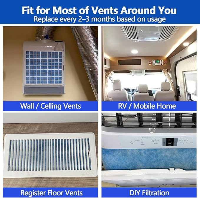 Air Vent Filters,14"x120"Cut to Fit Air Filter Material (70+Filters),MERV 8 Electrostatic Air Vent Filter for Home Floor