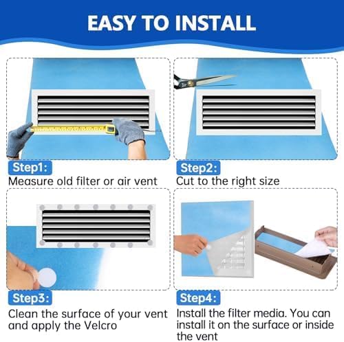 Air Vent Filters,20"x100"Cut to Fit Air Filter Material (80+Filters),MERV 8 Electrostatic Air Vent Filter for Home Floor